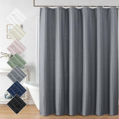 Aiyufeng Moga Grey Shower Curtain Hotel Luxury Quality, Fabric Shower Curtains for Bathroom, Water Repellent and Machine Washable, Standard Size, 72" Wx 72" L - color: Grey, size: 72"W x 72"L (Pack of 1)