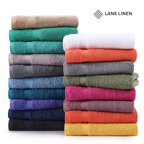 LANE LINEN Bathroom Towels Set (4 Pack)- 100% Cotton Luxury Bath Towels for Bathroom, Soft Shower Towels, Quick Dry Turkish Bath Towels, Super Absorbent Hotel Quality Bath Towel Set (28"x 54")- Teal | Set Of Towels - Dobby Border Accent, OEKO-TEX Certifie