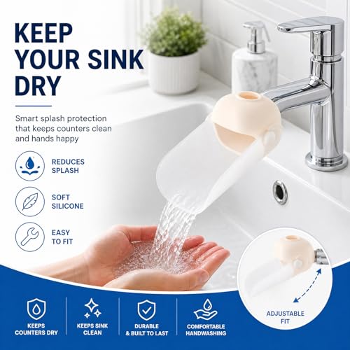Faucet Extender for Toddlers, Sink Extender for Bathroom & Kitchen,Tap Extension for Easy Hand Washing(Apricot) - color: Apricot