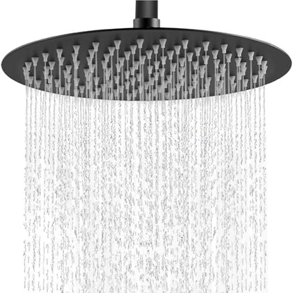 Midanya Round Rain Shower Head,High Pressure,Matte Black 16 Inch | 360°Swivel,Ceiling or Wall Mount,Waterfall Full Body Coverage,Bathroom Remodel,Stainless Steel Large Rainfall Shower Head - color: Black, size: 16 Inch