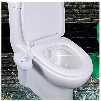 Bidet Toilet Seat Attachment, Nozzle Self- Cleaning, Fresh Water Spray Non-Electric Mechanical Bidet Toilet Seat Attachment, Flushing Sanitary Device,Save Toilet Paper (White)