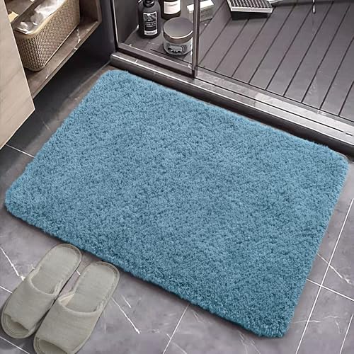 AROGAN Luxury Bathroom Rugs, Soft Non Slip Bath Mat, 24x17 Inch Aqua Blue | Absorbent Microfiber Rubber Backing, Quick Dry Bathroom Mat Shower Mat, Machine Washable Plush Carpets - color: Aqua Blue, size: 1'5" X 2' (24" X 17")