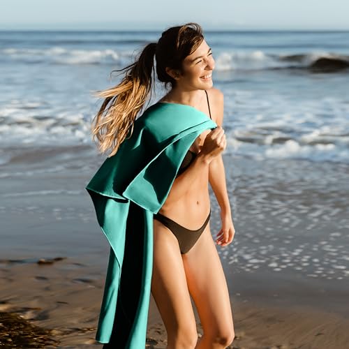 Hero Microfiber Large Beach Towel Compact for Travel (Aquamarine, 40" x 72") - color: Aquamarine, size: 40" x 72"