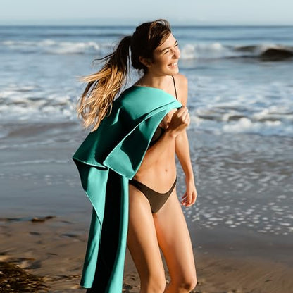 Hero Microfiber Large Beach Towel Compact for Travel (Aquamarine, 40" x 72") - color: Aquamarine, size: 40" x 72"