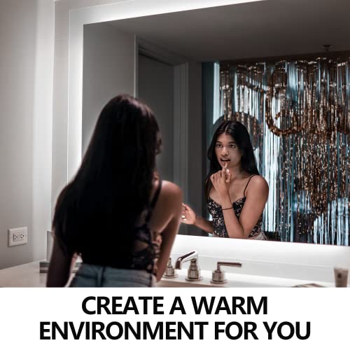 White Mirror Light-16.4ft 600leds Dimmable Hollywood Style Vanity Make Up Light LED Neon Lights (Mirror not Inlcuded) - size: 16.4ft