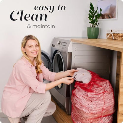 Handy Laundry Mesh XL Laundry Bag, 24" x 36" Heavy Duty, Durable Drawstring Closure, Machine Washable, Large Capacity for Delicates, Travel, College Dorm, Apartment, Red | XL 24x36 Mesh Laundry Bag, Secure Drawstring, Heavy Duty, Machine Washable, for Del