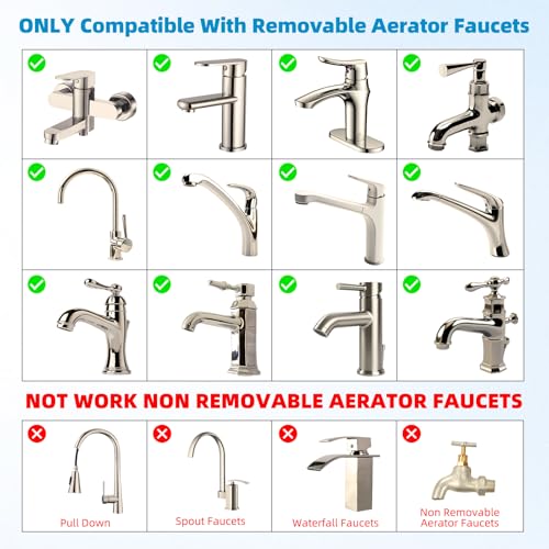 Hibbent cUPC Certified 2-function 360° Swivel Sink Aerator, Brushed Nickel | NSF/ANSI/CAN 61 Certified High Flow Faucet Extender with Metal Adapter for Kitchen & Bathroom, 55/64” Female Thread - color: Brushed Nickel