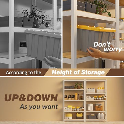 36" W x 16" D x 72" H Closet Storage Shelves,5 Tier White Metal Shelving Unit,Adjustable Heavy Duty Garage Shelves,Utility Rack Organizer Shelf for Kitchen Pantry Closet Garage - size: 36" W x 16" D x 72" H