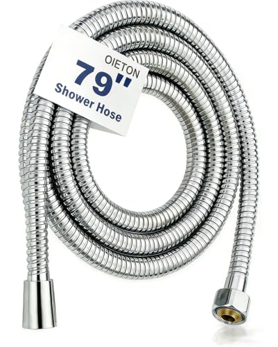 79 Inch Shower Hose, Flexible Stainless Steel Handheld Replacement Shower Hose, with Brass Insert and Nut - size: 79 inches