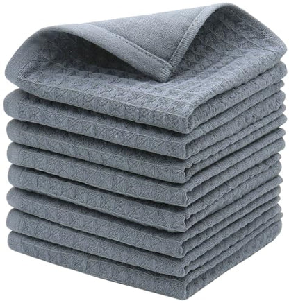 Washcloths Cotton Dish Cloths, 8 Pack,12”x12”,Grey Dish Rags | Soft Kitchen Washcloths Wash Rags, Double Deck Small Hand Towels For Kitchen, Absorbent Dish Cloths For Washing Dishes - color: Grey