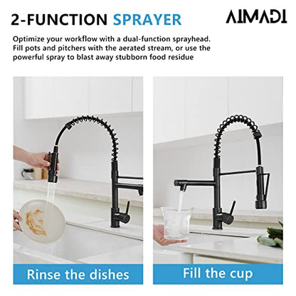 AIMADI Oil Rubbed Bronze Kitchen Faucet,Commercial Kitchen Sink Faucet | Modern Single Handle Single Hole Kitchen Faucets with Pull Down Sprayer - color: Oil Rubbed Bronze, style: Contemporary