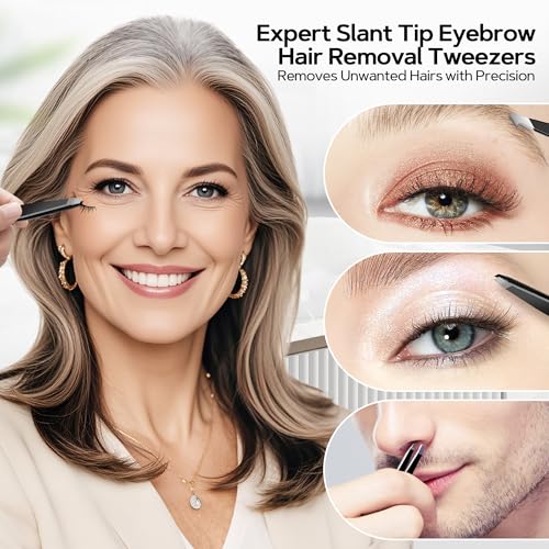 MIYADIVA Magnifying Mirror 40X/30X/20X, 3.5 Inch Round Compact Mirror with Suction Cup, 2Ps Stainless Steel Tweezers, Perfect for Makeup, Eyebrows, Beards, Travel - color: Black-40xset
