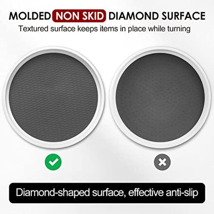 2 Set, 10 Inch Non-Skid Lazy Susan Organizers - Turntable Rack for Cabinet, Pantry Organization and Storage, Kitchen, Fridge, Bathroom Makeup Vanity Countertop, Under Sink Organizing, Spice Rack - size: 10 inch - 1 Tier - 2 Pack