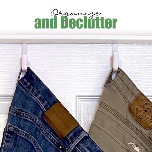 Evelots Over The Door Hooks - 2 Pack - Hangers for Clothes, Towel, Coats, Hats, Handbags - Made of Rubber Coated Steel - Closet, Bathroom, Office - size: 2 Pack, style: Wide Width Door Hooks
