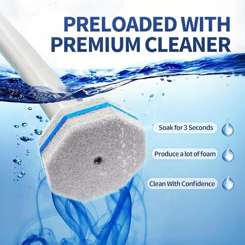 60PCS Toilet Bowl Cleaner Wand Refills Compatible with CLOROX. Disposable Toilet Brush Refills. Bathroom Cleaning. Disposable Toilet Bowl. High-Density Disposable Toilet Brush Scrubber - style: 60 refflls（Without handle）