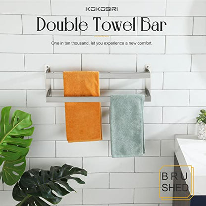 KOKOSIRI Hand Towel Bars Bathroom 2-Tiers Ladder Towel Rails 20 Inches Towel Holders Wall Mounted Towels Shelves Rack Brushed Stainless Steel, B5008BR-L20 - color: Brushed Nickel, size: 20-Inch