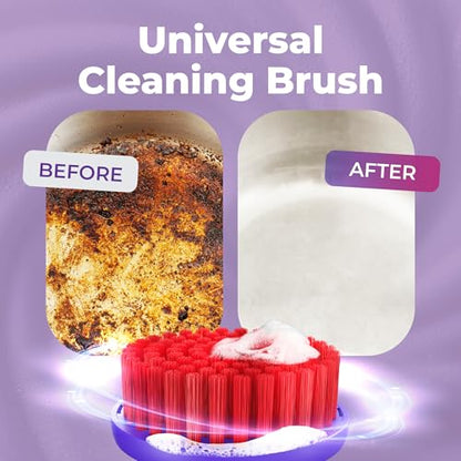 Synoshi PRO Round Brush Set (2 Units) for Electric Spin Scrubber | Brush For Bathroom, Shower, Floor And Tiles. Electric Spin Scrubber Heads For Cleaning