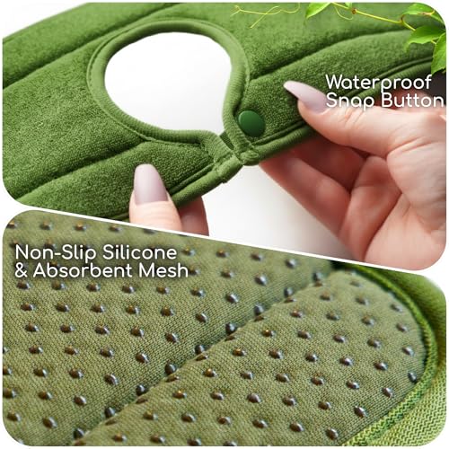 Ternal Original SINKMAT 15in Faucet Splash Guard Extra Long Microfiber Sink Drip Catcher Mat Non Slip Countertop Protector Drying Pad Kitchen Bathroom RV Machine Washable [Moss Green] - size: 15" x 5.4"