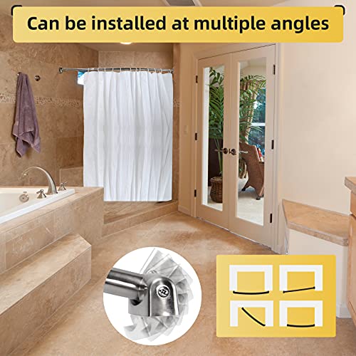 Curved Shower Curtain Rod, 42-72 inches (2-Pack) Extra Wide Round Shower Curtain Rod Adjustable, Rust Proof Curved Shower Rod for Bathroom, Premium Stainless Steel, Need to Drill Silver - color: Silver, size: 42-72 inches (2-Pack)