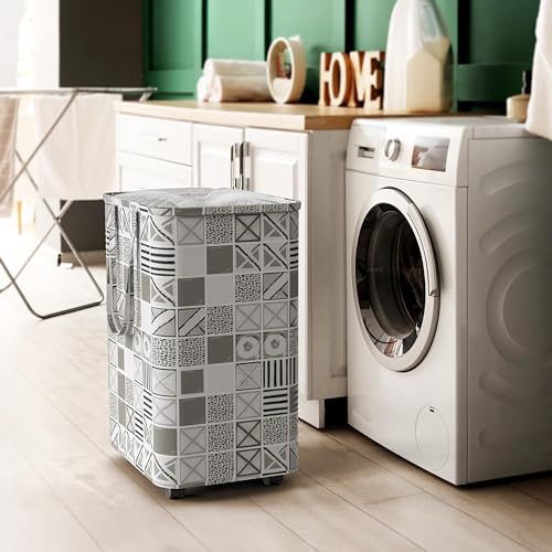Simple Houseware Large 82L Laundry Basket with Wheels and Handles, Gray | Collapsible Waterproof Hamper with Mesh Cover - color: Gray