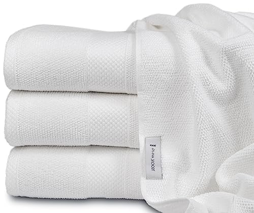 MAURA Premium Bath Towels 100% Cotton 27x54 Ultra Absorbent Quick Dry 4 Pack Soft Terry Bath Towels Set for Bathroom, Hotel and Spa Quality, White - color: White, size: 27 in x 54 in Bath Towels
