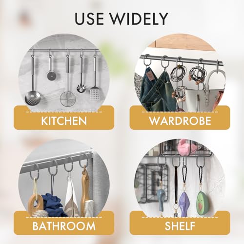 Grey Shower Curtain Hooks Rings, 24 Pcs Plastic Shower Curtain Rings, Plastic Shower Curtain Hooks for Bathroom Shower Rod, Grey Shower Hooks for Bathroom - color: Grey