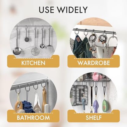 Grey Shower Curtain Hooks Rings, 24 Pcs Plastic Shower Curtain Rings, Plastic Shower Curtain Hooks for Bathroom Shower Rod, Grey Shower Hooks for Bathroom - color: Grey