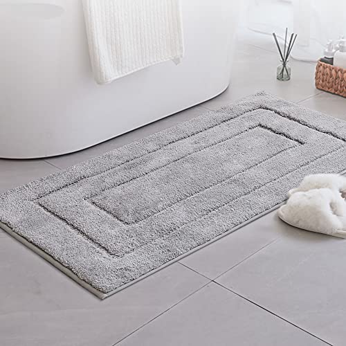 GRANNY SAYS Bathroom Rug Mat, Bath Mats for Bath Non-Slip, Super Soft and Water Absorbent, Extra Large Bath Rugs, Machine Wash Dry, Bath Rugs for Bathroom Floor, Tub and Shower, 24 x 48 - color: Grey, size: 2' x 4' (24" x 48")
