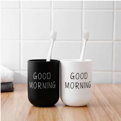 Toothbrush Cup 2Pcs, Bathroom Toothbrush Holder, Storage Cup 300ml, Drinking Cup, Reusable (Gray + White) - color: Gray + White