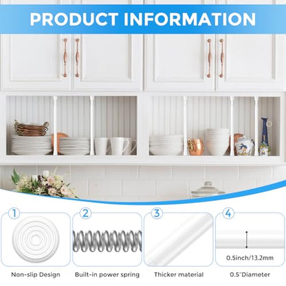 2 Pack Small Spring Tension Curtain Rod 8 to 12.5 Inch, Thin DIY Tension Rods No Drill for Slim Window Cupboard Closet Sidelights, White - color: White, size: 8" to 12.5"-2Pcs