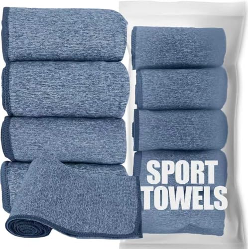 Microfiber Quick Dry Gym Towel, Lint Free Odor-Free Absorbent Fiber, Fast Drying, Men & Women Workout Gear for Body Sweat, Working Out, Towels (Blue, 5Pack - 16 * 27Inch) - color: Blue