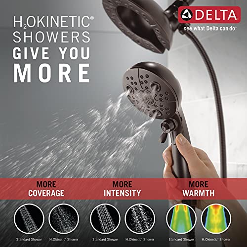 Delta Faucet 5-Spray In2ition Dual Shower Head with Handheld Spray, H2Okinetic Oil Rubbed Bronze Shower Head with Hose, Showerheads, Handheld Shower Heads, Venetian Bronze 58480-RB-PK - color: Venetian Bronze