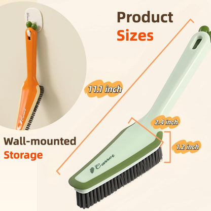 3-in-1 Detail Cleaning Brush, Crevice Grout Brush, Green | Detachable Design Converts Between a Narrow Crevice Brush and Surface Scrubber, Ergonomic Grip & Hard Bristles for Deep Clean - color: Green
