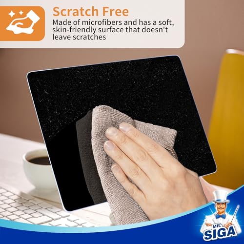 MR.SIGA Microfiber Cleaning Cloths, Streak Free Microfiber Towels, 12 Pack | All-purpose microfiber cloths, ultra absorbent, reusable household cleaning towels, Wheat, 32 x 32 cm(12.6 x 12.6 inch) - color: Wheat