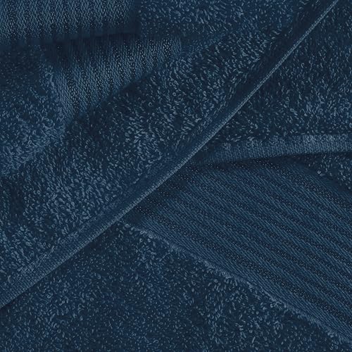 Ultra Soft 6 Pack Cotton Towel Set, Contains 2 Bath Towels 28x55 inch, 2 Hand Towels 16x24 inch & 2 Wash Coths 12x12 inch, Ideal Everyday use, Compact & Lightweight - Mineral Blue - color: Mineral Blue