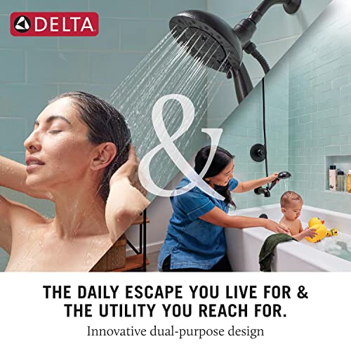 Delta Albion 14 Series Brushed Nickel Shower Faucet Set with In2ition 2-in-1 Dual Shower Head with HandHeld Spray Combo, Valve Trim Kit, Spotshield Brushed Nickel T142855-SP-I (Valve Not Included) - color: SpotShield Stainless