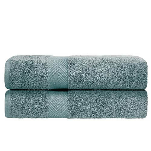 Zero-Twist Towel Collection, Luxurious Cotton Oversized Bath Sheet Towel, 34" x 68", 2-Pieces, Absorbent and Fast-Drying, Solid, Jade Green - color: Jade Green, size: Bath Sheet 2-Pack