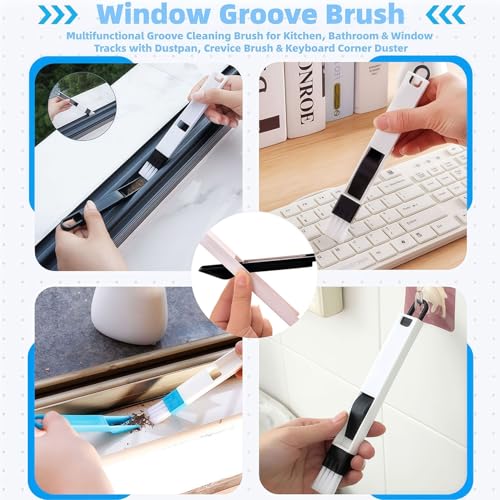23Pcs Crevice Cleaning Brush Set, Hard Bristle Scrub Brushes Tools for Gaps | Deep Cleaning Window Groove Cleaning Brush, Grout Brush for Tile Lines, Sliding Door, Sill, Shutter, Bottle, Corner, Sink