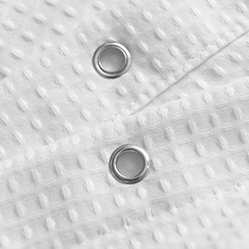 Barossa Design 36x96 Extra Long Stall Shower Curtain Waffle Weave White | Hotel Luxury Spa, 230 GSM Thick Fabric, Water Repellent, Machine Washable, 36W x 96H for Bathroom Stall - color: White, size: 36"W x 96"L (Pack of 1)