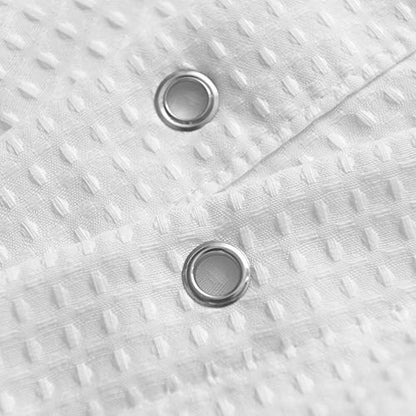 Barossa Design Waffle Weave Stall Fabric Shower Curtain 32 x 72, White | Hotel Luxury Spa, 230 GSM Thick Fabric, Water Repellent, Machine Washable, 32W x 72H for Narrow Stall - color: White, size: 32"W x 72"L (Pack of 1)