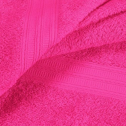 BOUTIQUO 6 Pack Cotton Towel Set, Contains 2 Bath Towels 27x54 inch, 2 Hand Towels 16x24 inch & 2 Wash Coths 12x12 inch, Ideal Everyday use, Ultra Soft Compact & Lightweight - Hot Pink - color: Hot Pink, size: 6 Piece Towel Set