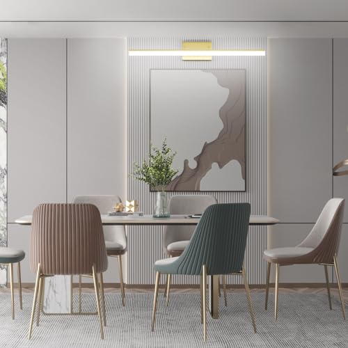 Aipsun 31.5inch Brushed Brass Bathroom Vanity Light Fixtures Modern LED Light Fixtures Gold Vanity Lighing for Bathroom Wall Fixtures 5500K - color: Brushed Gold, size: 31.5 in