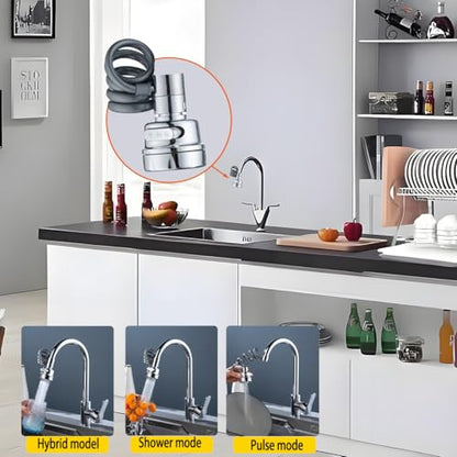 Sink Sprayer Attachment for Faucet, Faucet Extender Sprayer with Stretchable Hose - Kitchen Sink Sprayer, 3 Water Outlet Modes, Kitchen Water Saving Aerator