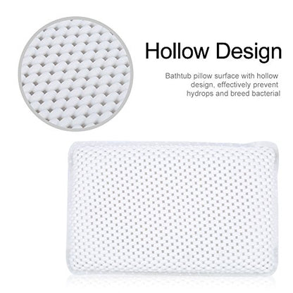 Yosoo Health Gear Spa Bath Pillow, Cushioned Bathtub Pillow with Suction Cups, PVC Bath and Spa Head Rest, White, Neck/Back Support