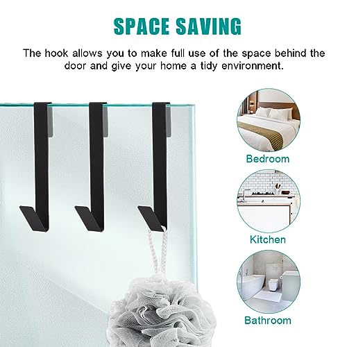 7 Inch Frameless Shower Door Hooks, Heavy Duty Stainless Steel Over the Door Towel Hooks for Glass Shower Door, No Drill Bathroom Robe Hooks, 4 Pack - size: 7 Inch