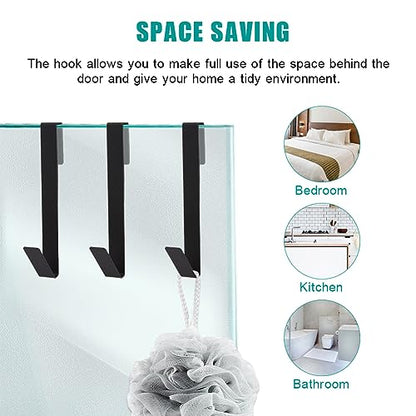 7 Inch Frameless Shower Door Hooks, Heavy Duty Stainless Steel Over the Door Towel Hooks for Glass Shower Door, No Drill Bathroom Robe Hooks, 4 Pack - size: 7 Inch