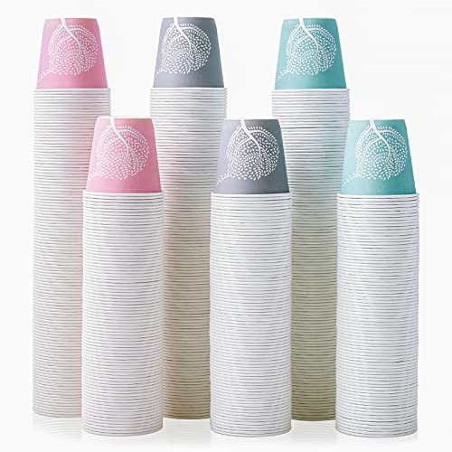 LITOPAK 600 Pack 3 oz Paper Cups, Colorful Disposable Mouthwash Cups 3 oz | Small Paper bathroom cups, 3 ounce paper cups for medicine, mouthwash, snacks, bath rinsing, paint mixing, and more - style: 600pack Colour mixture