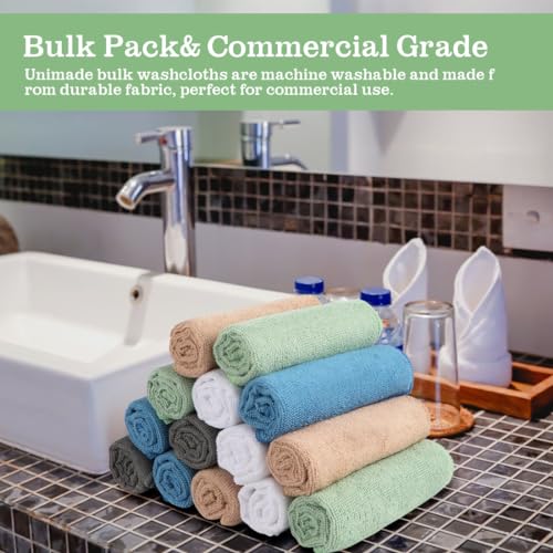 Washcloths Bulk 100 Pack Face Towels (12" x 12"), Highly Soft Wash Cloths and Hand Towels, Fast Drying Multi-Purpose Microfiber Cleansing Cloths for Bathroom, Hotel, Spa, and Salon-Multicolor | Hand Towels, Fast Drying Multi-Purpose Microfiber Cleansing C