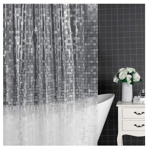 ANIS·KEAAR 72x72 Heavy Duty Clear Shower Curtain | Rust-Proof Grommets | Odorless 100% Waterproof for Bathroom & Bathtub (Style 01)