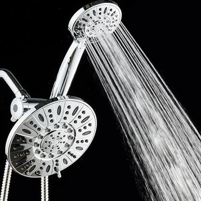 AquaDance Chrome 7" Premium High Pressure 3-Way Rainfall Combo with Extra Long 72 inch Hose – Enjoy Luxury 6-Setting Rain Showerhead and Matching Hand Held Shower Separately or Together - color: Chrome, style: Premium High Pressure 3-Way Rainfall Combo wi